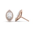 5 CTW Halo Stud Earrings Set With Marquise Lab Diamonds Discount