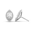 5 CTW Halo Stud Earrings Set With Marquise Lab Diamonds Discount