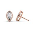 1 CTW Bezel Stud Earrings Set With Marquise Lab Diamonds For Discount