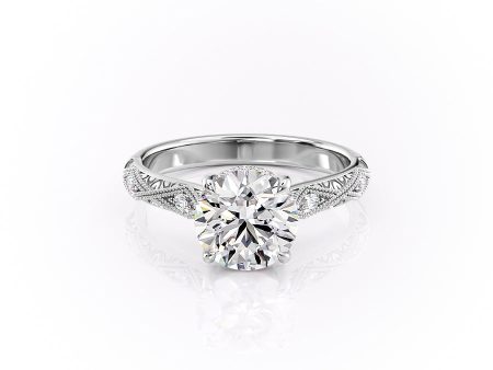 The Claudia Set With A 5 Carat Round Moissanite Cheap