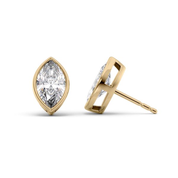 1 CTW Bezel Stud Earrings Set With Marquise Lab Diamonds For Cheap