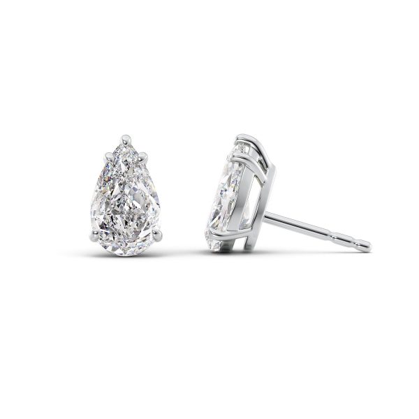 1 CTW Basket Stud Earrings Set With Pear Lab Diamonds Sale