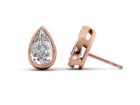 1 CTW Bezel Stud Earrings Set With Pear Lab Diamonds Online