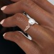 The Pave Twig Set With A 1.5 Carat Round Lab Diamond on Sale