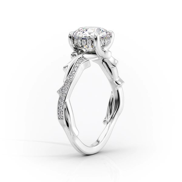 The Pave Twig Set With A 3 Carat Princess Lab Diamond Online Hot Sale