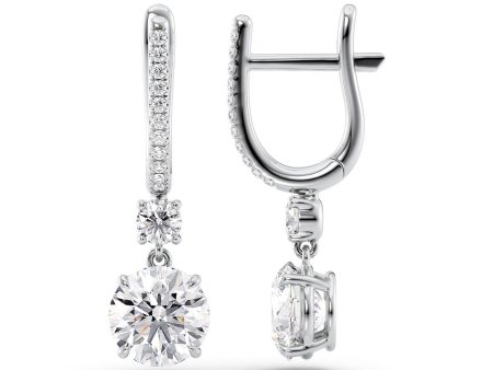 1 CTW Diamond Drop Earrings Set With Round Lab Diamonds For Discount