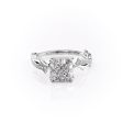 The Pave Twig Set With A 2.5 Carat Cushion Lab Diamond For Sale