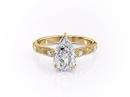 The Claudia Set With A 1.5 Carat Pear Moissanite Cheap