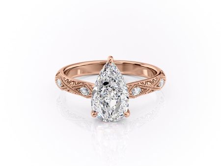 The Claudia Set With A 1 Carat Pear Moissanite For Cheap