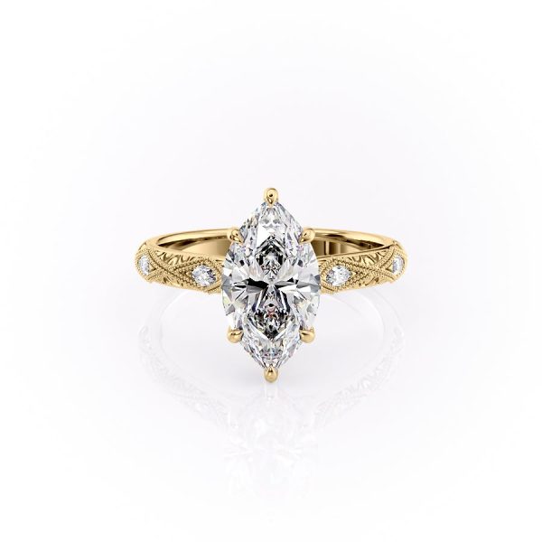 The Claudia Set With A 4.5 Carat Marquise Moissanite on Sale