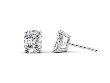 1 CTW Basket Stud Earrings Set With Elongated Cushion Lab Diamonds Fashion