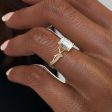 The Pave Twig Set With A 3 Carat Elongated Cushion Lab Diamond on Sale