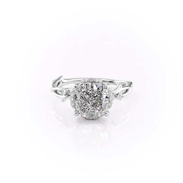 The Halo Twig Set With A 2 Carat Cushion Lab Diamond Online Hot Sale