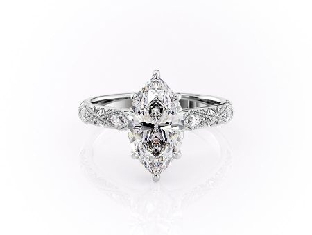 The Claudia Set With A 5 Carat Marquise Moissanite Hot on Sale