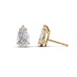 1 CTW Basket Stud Earrings Set With Pear Lab Diamonds Hot on Sale