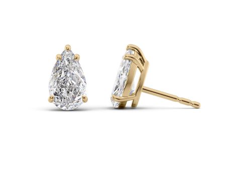 1 CTW Basket Stud Earrings Set With Pear Lab Diamonds Hot on Sale