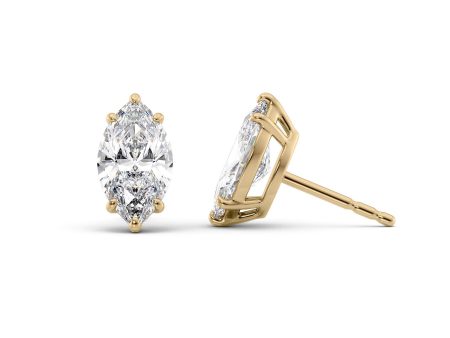 1 CTW Basket Stud Earrings Set With Marquise Lab Diamonds Online