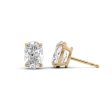 1 CTW Basket Stud Earrings Set With Oval Lab Diamonds Cheap