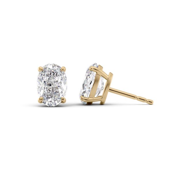 1 CTW Basket Stud Earrings Set With Oval Lab Diamonds Cheap