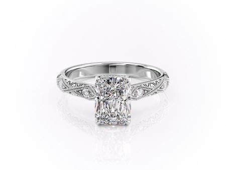 The Claudia Set With A 2.5 Carat Radiant Moissanite For Sale