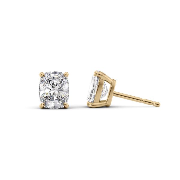 1 CTW Basket Stud Earrings Set With Elongated Cushion Lab Diamonds on Sale