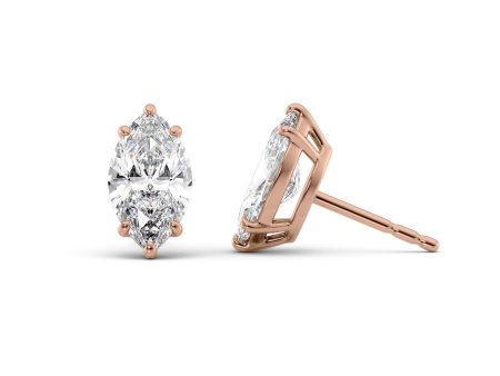 1 CTW Basket Stud Earrings Set With Marquise Lab Diamonds Online