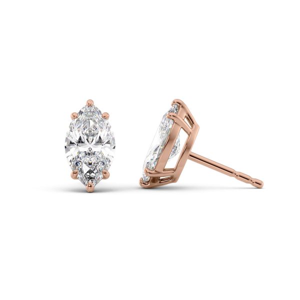 1 CTW Basket Stud Earrings Set With Marquise Lab Diamonds Online