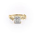 The Pave Twig Set With A 2.5 Carat Princess Lab Diamond on Sale