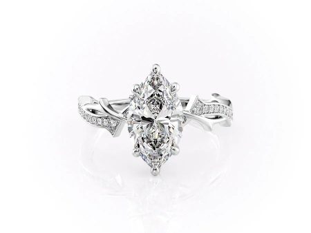 The Pave Twig Set With A 2.5 Carat Marquise Lab Diamond Fashion