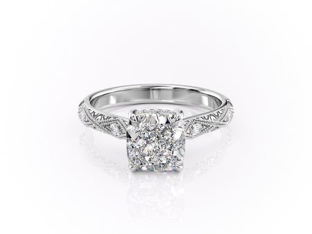 The Claudia Set With A 1 Carat Cushion Lab Diamond on Sale