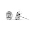 1 CTW Bezel Stud Earrings Set With Oval Lab Diamonds For Discount