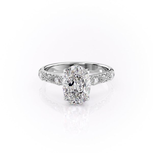 The Claudia Set With A 1 Carat Oval Moissanite For Sale