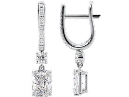 1 CTW Diamond Drop Earrings Set With Radiant Lab Diamonds Sale