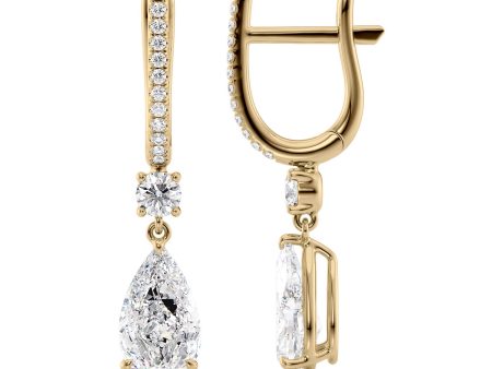 1 CTW Diamond Drop Earrings Set With Pear Lab Diamonds For Cheap