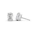 1 CTW Basket Stud Earrings Set With Oval Lab Diamonds Online Sale