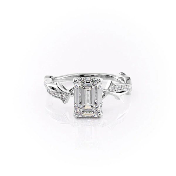 The Pave Twig Set With A 2.5 Carat Emerald Lab Diamond Hot on Sale