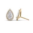 5 CTW Halo Stud Earrings Set With Pear Lab Diamonds Sale