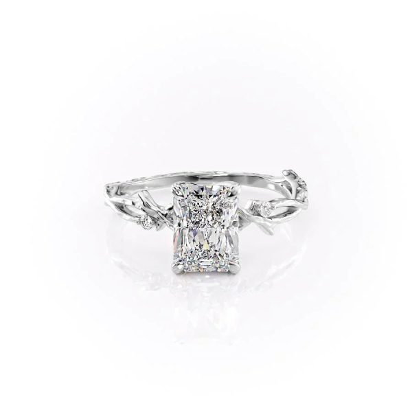 The Textured Twig Set With A 2.5 Carat Radiant Lab Diamond Online Sale