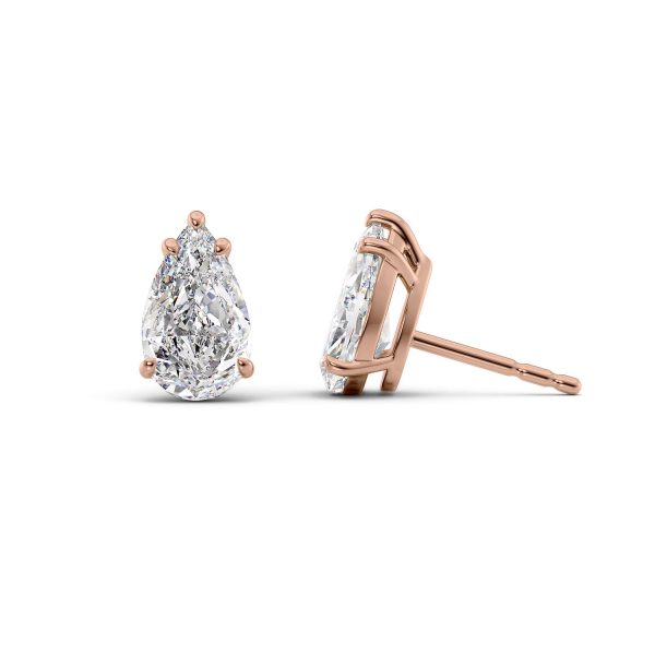 1 CTW Basket Stud Earrings Set With Pear Lab Diamonds on Sale