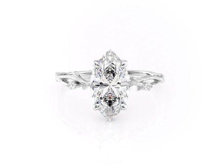 The Textured Twig Set With A 1.5 Carat Marquise Lab Diamond Fashion