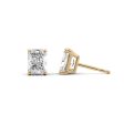 1 CTW Basket Stud Earrings Set With Radiant Lab Diamonds Hot on Sale