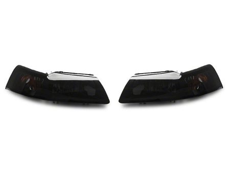 Raxiom Headlights Ford Mustang SN95 (99-04) [Axial Series OE Style] Black Housing  Smoked Lens Online