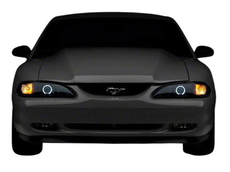 Raxiom Projector Headlights Ford Mustang SN95 (94-98) [LED Halo] Black Housing  Smoked Lens Supply