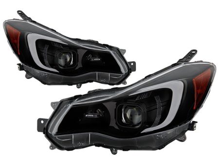 Xtune Projector Headlights Subaru XV Crosstrek (13-14) [DRL LED Light Bar - Halogen Model] Black or Chrome w  Amber Turn Signal Light For Discount