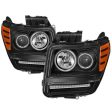 Xtune Projector Headlights Dodge Nitro (07-11) [CCFL Halo DRL Light Bar w  LED Signal Function] Black w  Amber Turn Signal Light Fashion