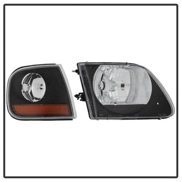 Xtune Headlights Ford F150 (1997-2003) Chrome or Black w  Corner Light Online Hot Sale