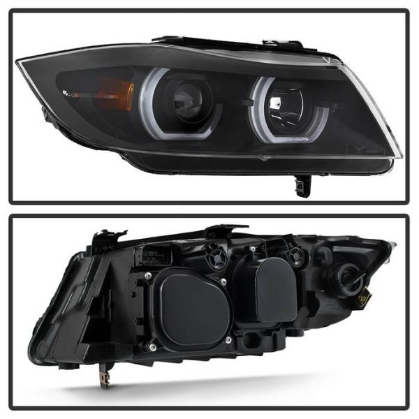 Xtune Projector Headlights BMW E90 3 Series (06-08) [LBDRL - Halogen Model] Black w  Amber Turn Signal For Discount