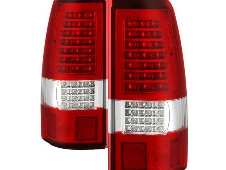 Xtune LED Tail Lights Chevy Silverado 1500 2500 (99-02) [C Shape] Red Clear or Black For Sale