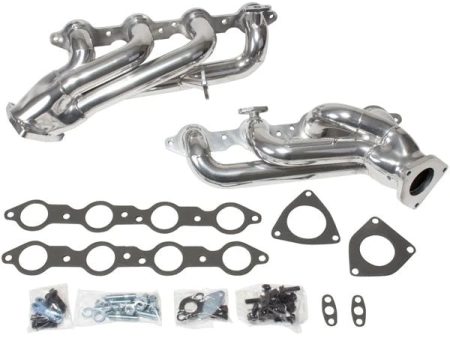 BBK Shorty Headers Chevy GMC Truck SUV 4.8L 5.3L V8 (99-13) [1-3 4   CARB SMOG Legal] Titanium or Polished Silver Ceramic Supply