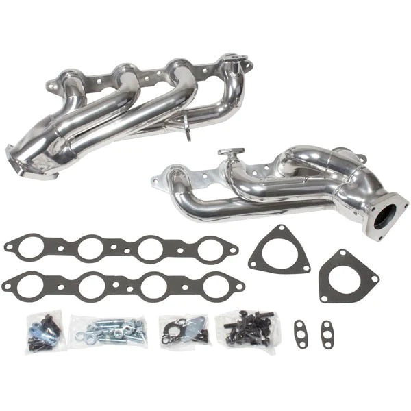 BBK Shorty Headers Chevy GMC Truck SUV 4.8L 5.3L V8 (99-13) [1-3 4   CARB SMOG Legal] Titanium or Polished Silver Ceramic Supply